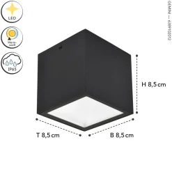 Eco-Light LED Außenlampe Aluminium Anthrazit 3000 K IP54 B:8,5 cm< Metall Lampen|Led Außenleuchten