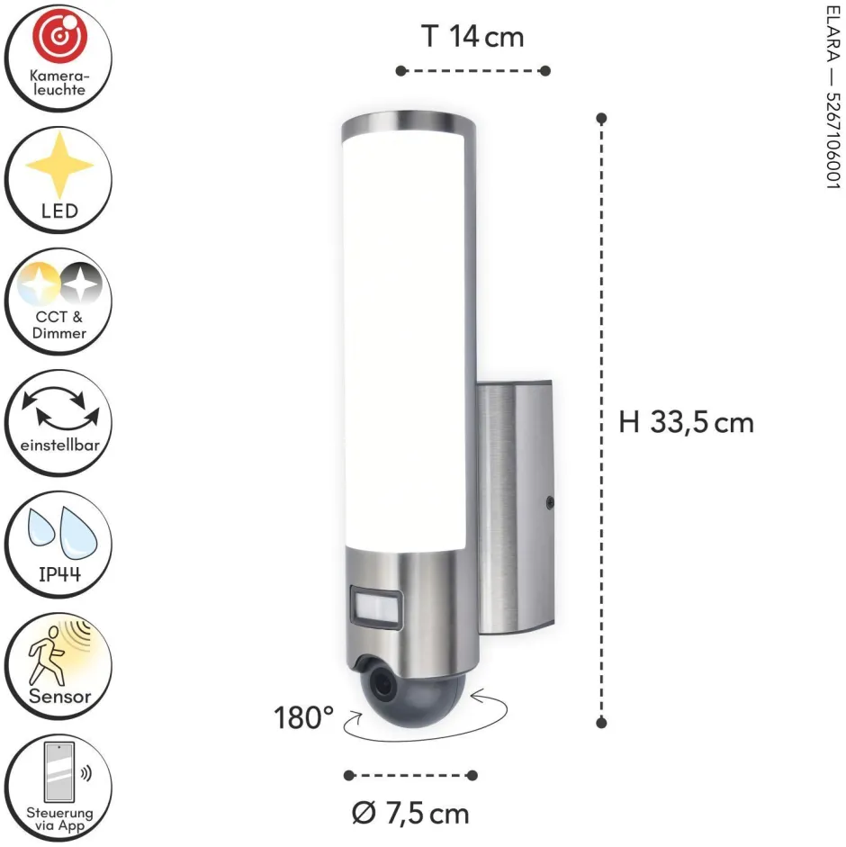 Led Außenleuchten|Moderne Außenleuchten*Eco-Light LED Außenlampe Bewegungsmelder Edelstahl IP44 dimmbar