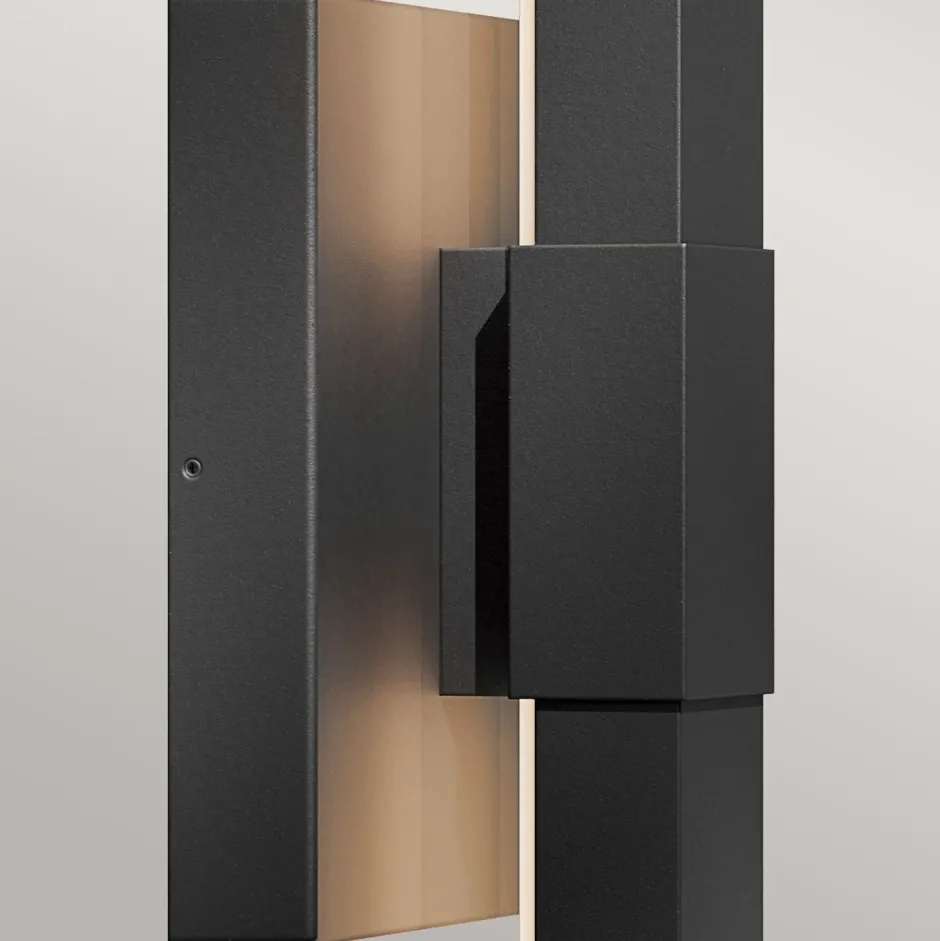 Metall Lampen|Messinglampen*Elstead LED Außenlampe Wand 76,2 cm hoch IP44 Schwarz indirektes Licht