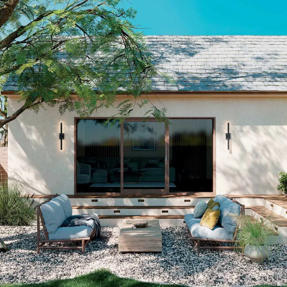 Metall Lampen|Messinglampen*Elstead LED Außenlampe Wand 76,2 cm hoch IP44 Schwarz indirektes Licht