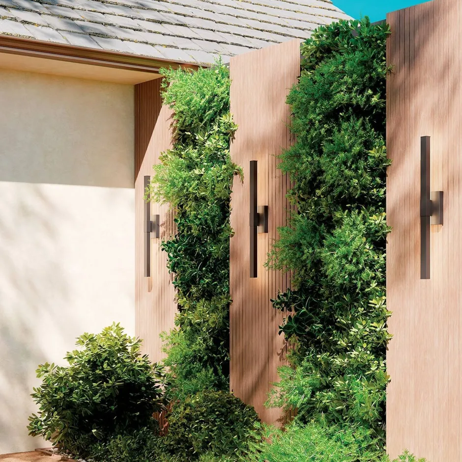 Metall Lampen|Messinglampen*Elstead LED Außenlampe Wand 76,2 cm hoch IP44 Schwarz indirektes Licht