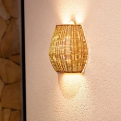 Feuchtraumleuchten|Moderne Außenleuchten*Newgarden LED Außenleuchte Akku Rattan H: 24,5 cm kabellos dimmbar