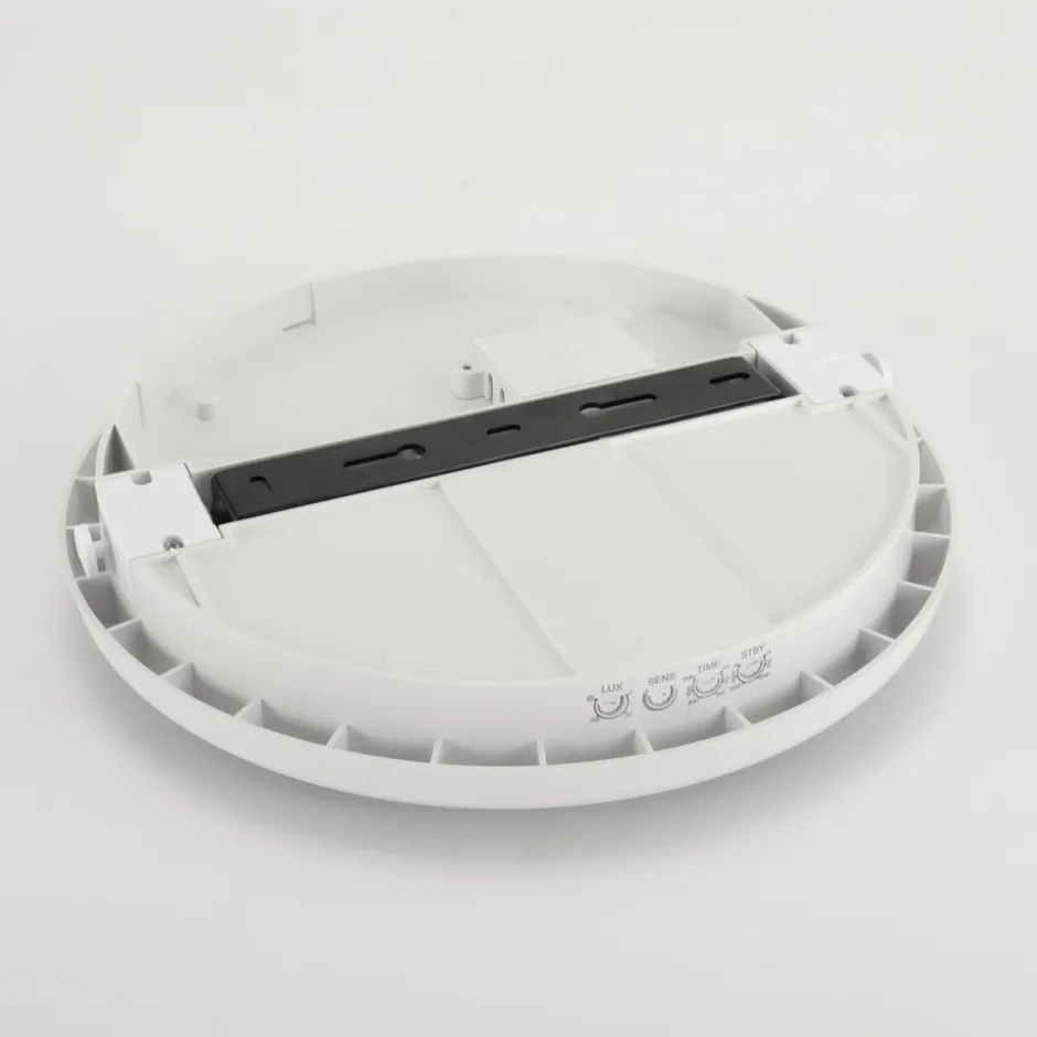 Badezimmer Lampe|Feuchtraumleuchten*Strühm LED Außenleuchte mit Bewegungsmelder IP65 rund Ø 30 cm Weiß