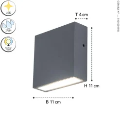 Eco-Light LED Außenleuchte Wand Anthrazit IP54 4000 K Up Down< Metall Lampen|Led Außenleuchten