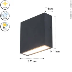 Metall Lampen|Led Außenleuchten*Eco-Light LED Außenleuchte Wand Schwarz IP54 10 W 3000 K Up Down