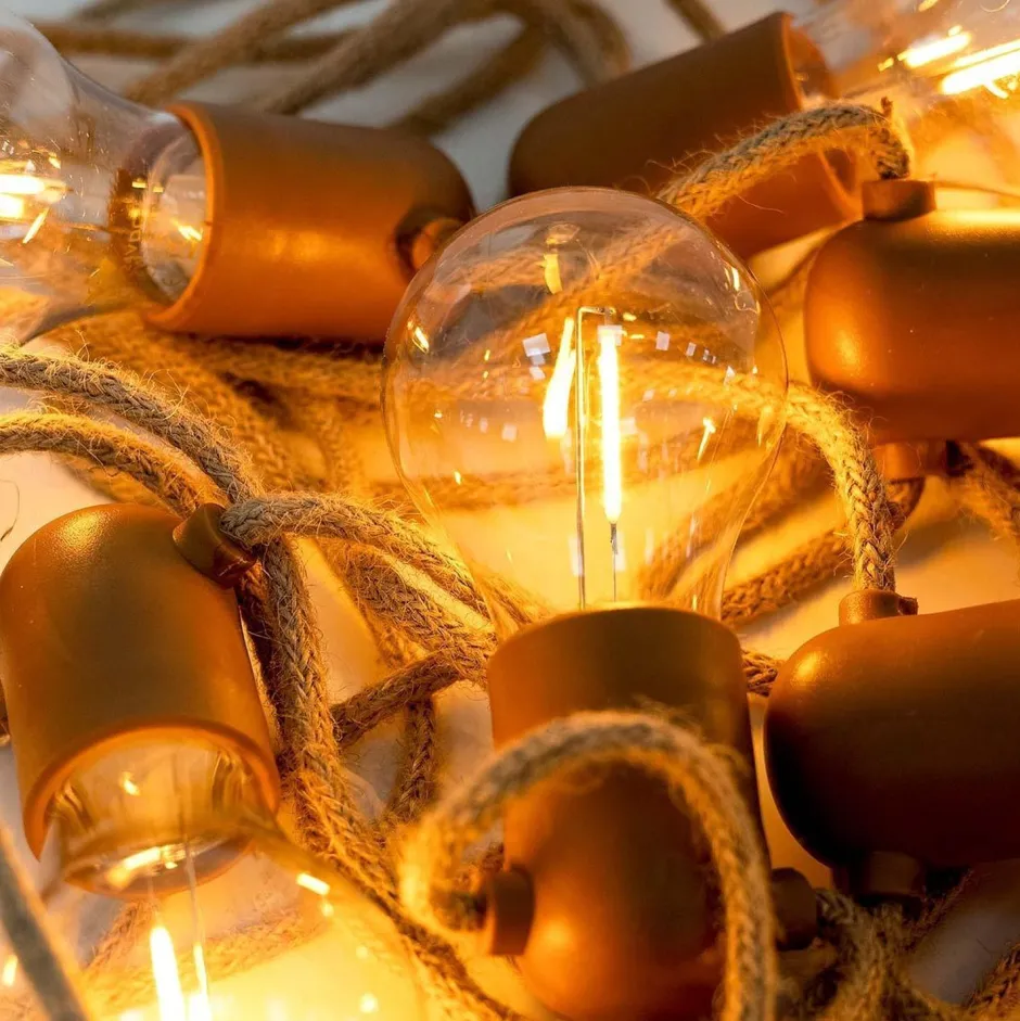 Außenlichterketten|Dekolampen Außen*Newgarden LED Außenlichterkette 5m 10x E27 IP44 2700 K mit Stecker