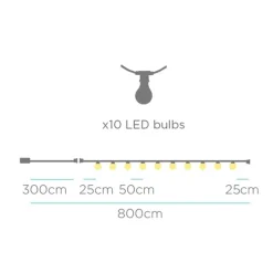 Außenlichterketten|Dekolampen Außen*Newgarden LED Außenlichterkette 5m 10x E27 IP44 2700 K mit Stecker