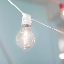 Außenlichterketten|Dekolampen Außen*Newgarden LED Außenlichterkette 10x E27 IP44 Weiß 2700 K 5 m lang