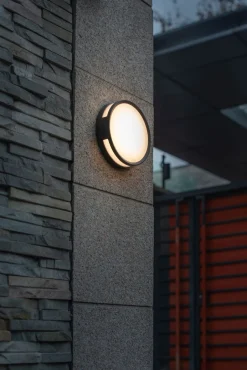 Eco-Light LED Außenwandlampe Aluminium rund Ø18,3 cm IP54 3000 K< Metall Lampen|Led Außenleuchten