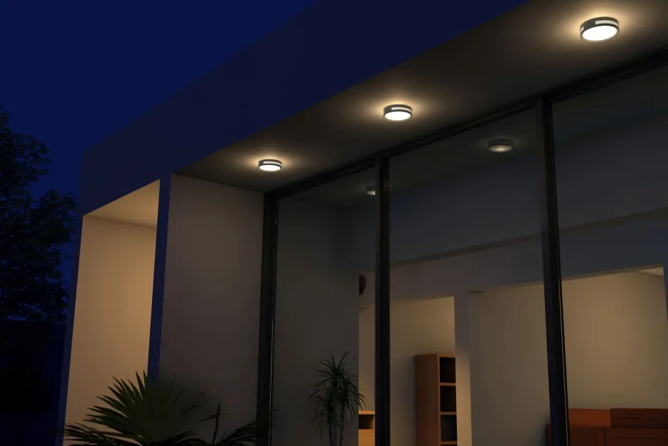 Eco-Light LED Außenwandlampe Aluminium rund Ø18,3 cm IP54 3000 K< Metall Lampen|Led Außenleuchten