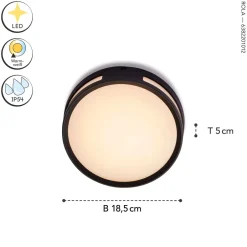 Eco-Light LED Außenwandlampe Aluminium rund Ø18,3 cm IP54 3000 K< Metall Lampen|Led Außenleuchten