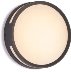 Metall Lampen|Led Außenleuchten*Eco-Light LED Außenwandlampe Anthrazit Ø18,3 cm rund IP54 3000 K