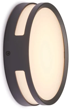 Metall Lampen|Led Außenleuchten*Eco-Light LED Außenwandlampe Anthrazit Ø18,3 cm rund IP54 3000 K