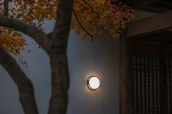 Metall Lampen|Led Außenleuchten*Eco-Light LED Außenwandlampe Anthrazit Ø18,3 cm rund IP54 3000 K