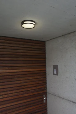 Metall Lampen|Led Außenleuchten*Eco-Light LED Außenwandlampe Anthrazit Ø18,3 cm rund IP54 3000 K