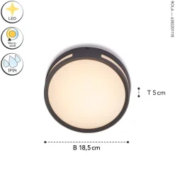 Metall Lampen|Led Außenleuchten*Eco-Light LED Außenwandlampe Anthrazit Ø18,3 cm rund IP54 3000 K