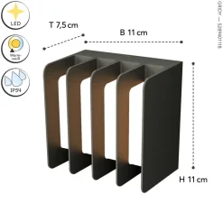 Eco-Light LED Außenwandlampe Schwarz 3000 K IP54 dekorativ Modern< Metall Lampen|Led Außenleuchten