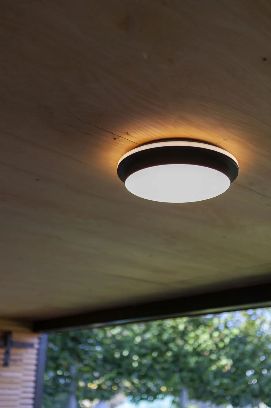 Led Außenleuchten|Außenwandleuchten*Eco-Light LED Außenwandlampe Schwarz IP54 rund Ø30 cm 3000/4000 K