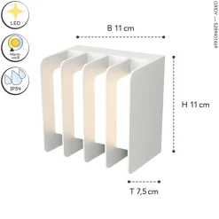 Metall Lampen|Led Außenleuchten*Eco-Light LED Außenwandlampe Weiß 3000 K IP54 dekorativ Modern