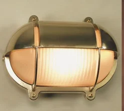 Außenwandleuchten|Lampen Aus Aller Welt*Laura Suardi LED Außenwandleuchte Schiffslampe Messing Glas IP54