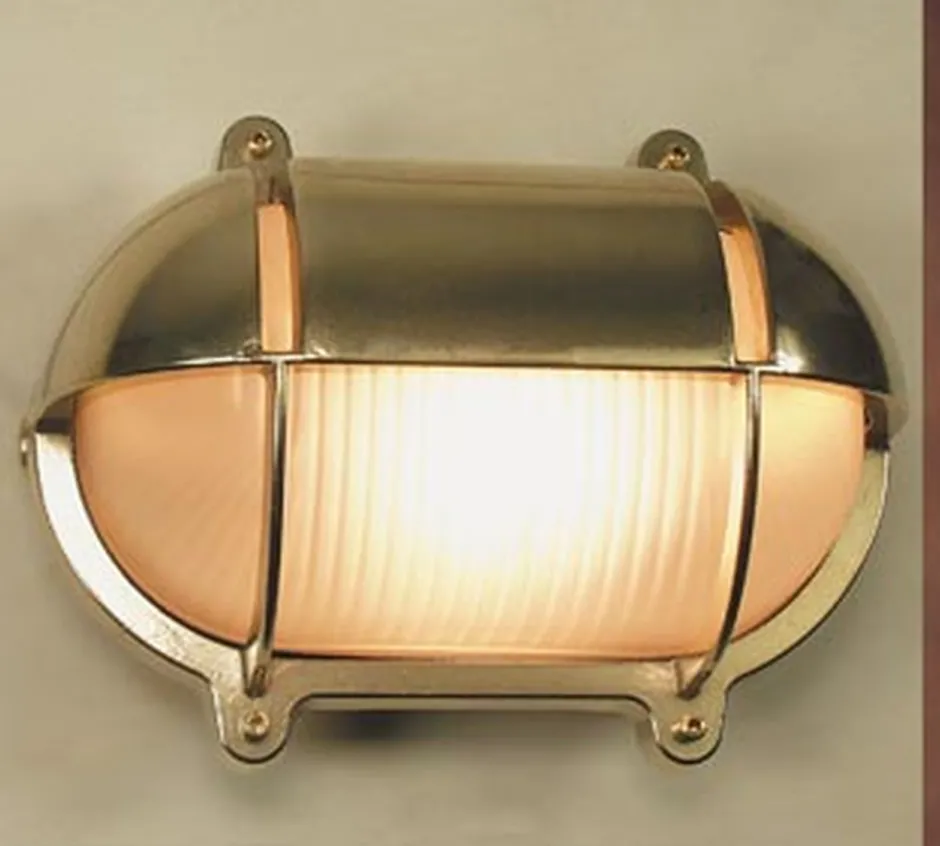 Außenwandleuchten|Lampen Aus Aller Welt*Laura Suardi LED Außenwandleuchte Schiffslampe Messing Glas IP54