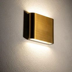 Metall Lampen|Led Außenleuchten*Nowodvorski LED Außenwandleuchte Up Down Aluminium IP54 in Messing