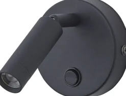 Moderne Lampen|Küchenlampen*TK Lighting LED Aufbaustrahler rund Schwarz Leselicht Bett