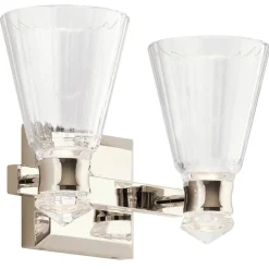 Elstead LED Badezimmerlampe Wand IP44 36,8 cm breit Glas Metall< Led Lampen|Wandleuchten