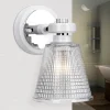 Wandleuchten|Badezimmer Lampe*Elstead LED Badezimmerleuchte Glas IP44 in Chrom verstellbar