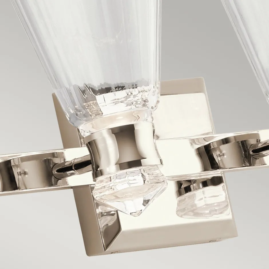 Led Lampen|Wandleuchten*Elstead LED Badezimmerleuchte Spiegel Metall Glas IP44 84,8 cm lang