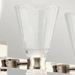 Led Lampen|Wandleuchten*Elstead LED Badezimmerleuchte Spiegel Metall Glas IP44 84,8 cm lang