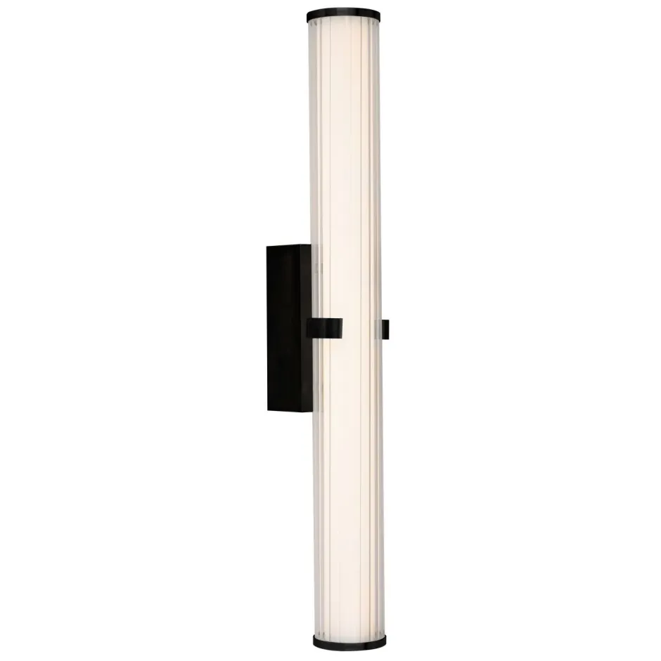 Glaslampen|Jugendstil Lampen*Searchlight LED Badezimmerleuchte Wand 63 cm IP44 Glas Metall 3000 K