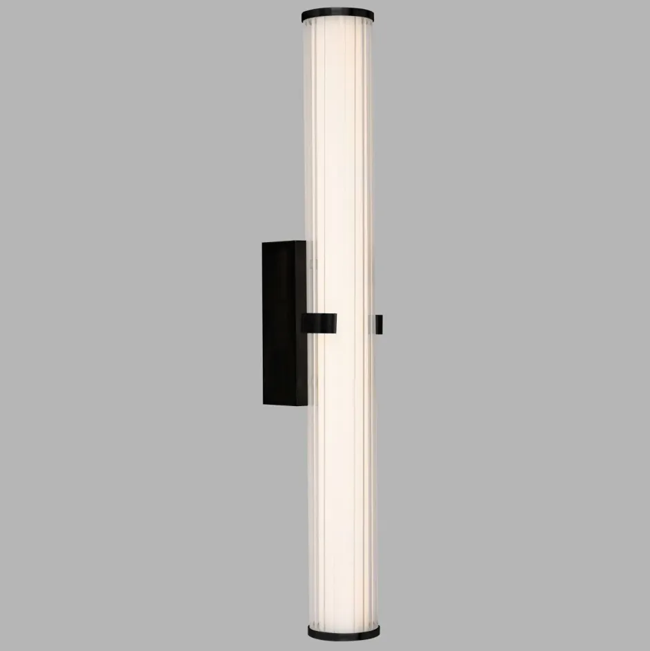 Glaslampen|Jugendstil Lampen*Searchlight LED Badezimmerleuchte Wand 63 cm IP44 Glas Metall 3000 K