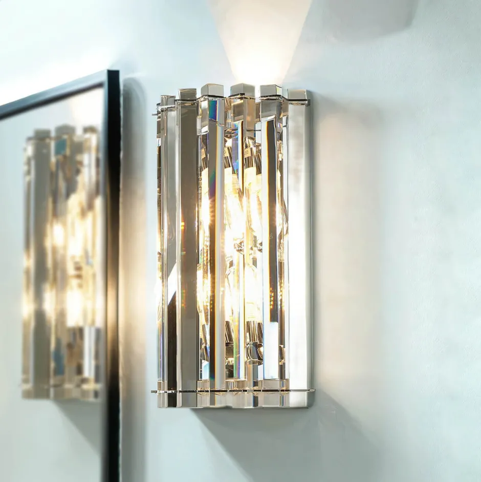 Kristalllampen|Designerlampen*Elstead LED Badlampe Kristall Glas IP44 modernes Design