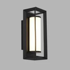 Led Lampen|Wandleuchten*Searchlight LED Badlampe Wand IP44 Schwarz Weiß H: 20 cm blendarm