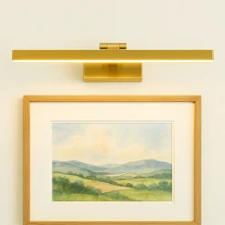 Searchlight LED Bilderleuchte mit Schalter in Messing 3000 K B: 39 cm< Wohnzimmerlampen|Metall Lampen