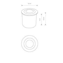 Nowodvorski LED BodenEinbauleuchte Ø 6,5 cm IP65 Schwarz 3000 K 120 lm< Metall Lampen|Led Außenleuchten
