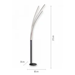 Just Light LED Bogenleuchte Schwarz Metall 6 W 733 lm 215 cm XXL< Wohnzimmerlampen|Metall Lampen