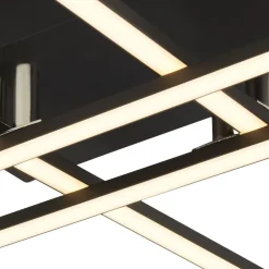 Searchlight LED Deckenlampe 3000 K warmweiß Schwarz matt Chrom< Deckenleuchten|Led Lampen