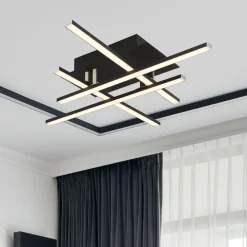 Searchlight LED Deckenlampe 3000 K warmweiß Schwarz matt Chrom< Deckenleuchten|Led Lampen