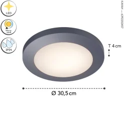 Led Außenleuchten|Deckenleuchten Außen*Eco-Light LED Deckenlampe außen Anthrazit Aluminium IP54 Ø30,5 cm
