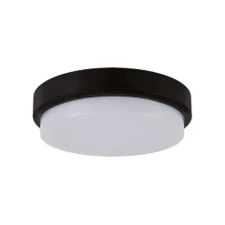 Badezimmer Lampe|Feuchtraumleuchten*Strühm LED Deckenlampe außen IP65 B: 17,5 cm Schwarz Weiß rund klein
