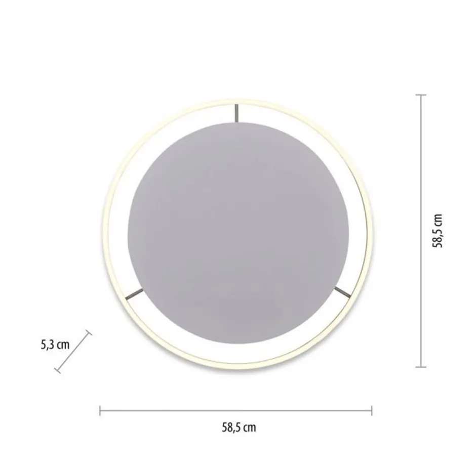 Deckenleuchten|Flurlampen*Just Light LED Deckenlampe dimmbar Aluminium Ø58,5 cm 3650 lm 28 W