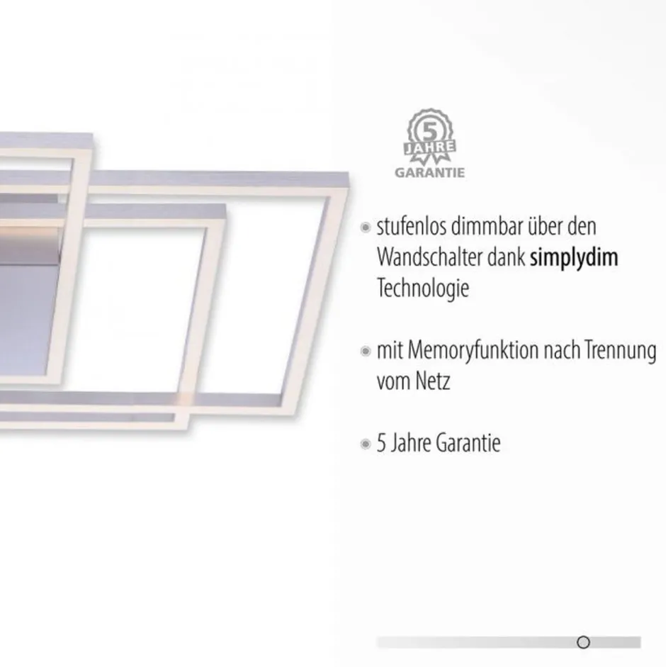 Paul Neuhaus LED Deckenlampe dimmbar in Stahl L:75 cm 5760 lm Modern< Deckenleuchten|Flurlampen