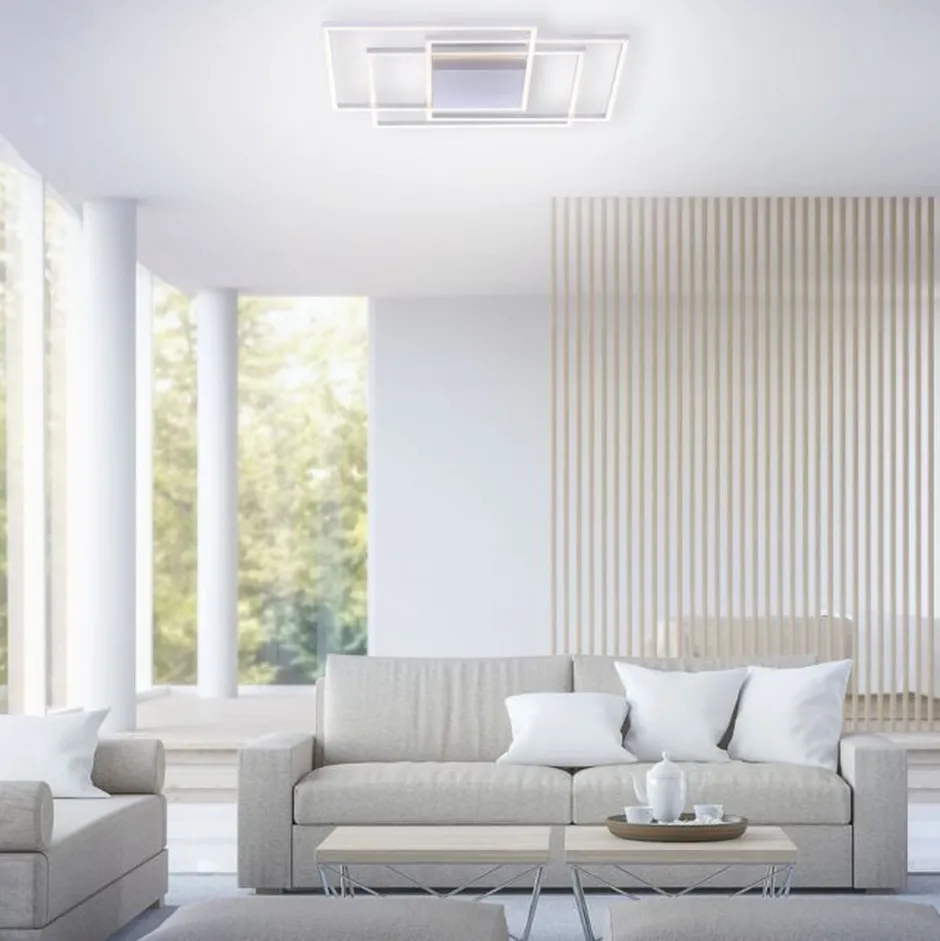 Paul Neuhaus LED Deckenlampe dimmbar in Stahl L:75 cm 5760 lm Modern< Deckenleuchten|Flurlampen