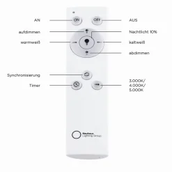 Just Light LED Deckenlampe dimmbar Schwarz Fernbedienung 4370 lm< Flurlampen|Bürolampen