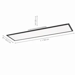 Just Light LED Deckenlampe dimmbar Schwarz Fernbedienung 4370 lm< Flurlampen|Bürolampen