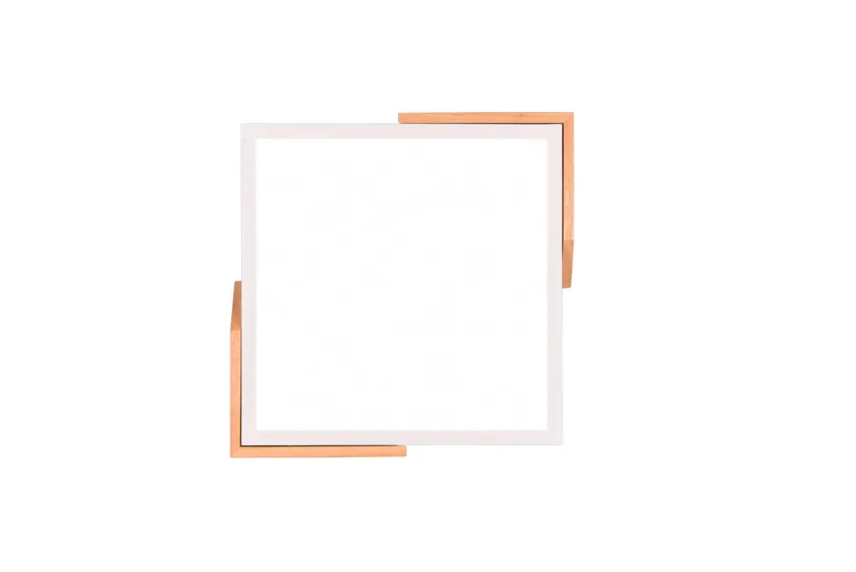 Flurlampen|Bürolampen*Trio Reality LED Deckenlampe Holz 3000 K B:31,5 cm Weiß Natur eckig