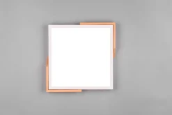 Flurlampen|Bürolampen*Trio Reality LED Deckenlampe Holz 3000 K B:31,5 cm Weiß Natur eckig