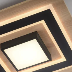 Just Light LED Deckenlampe Holz Metall 2150 lm wohnlich blendarm< Deckenleuchten|Flurlampen